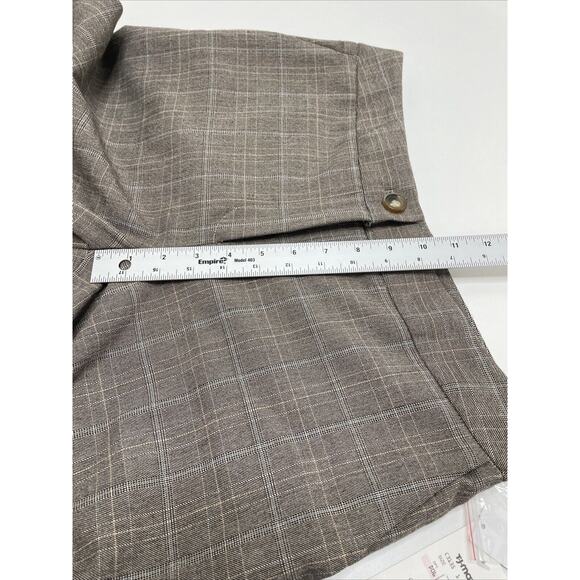 Willi Smith Vtg Y2K Brown Window Pane Plaid Slacks Pants Wide Leg Womens‎ 10 NWT - Picture 14 of 16